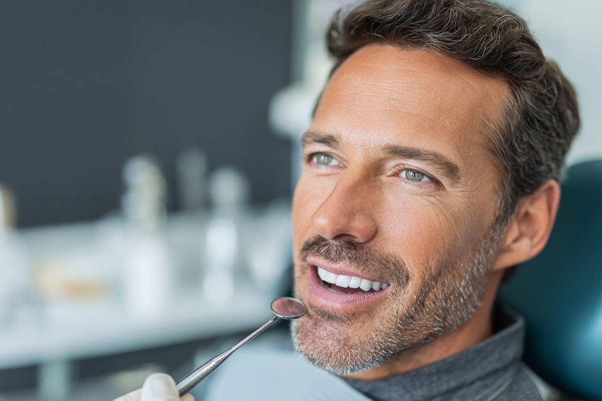 man getting dental work