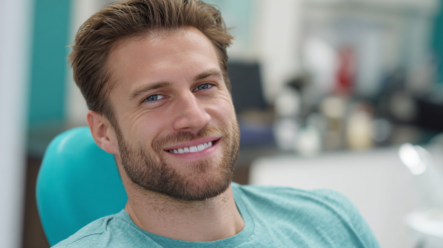 Man smiling in dental chair