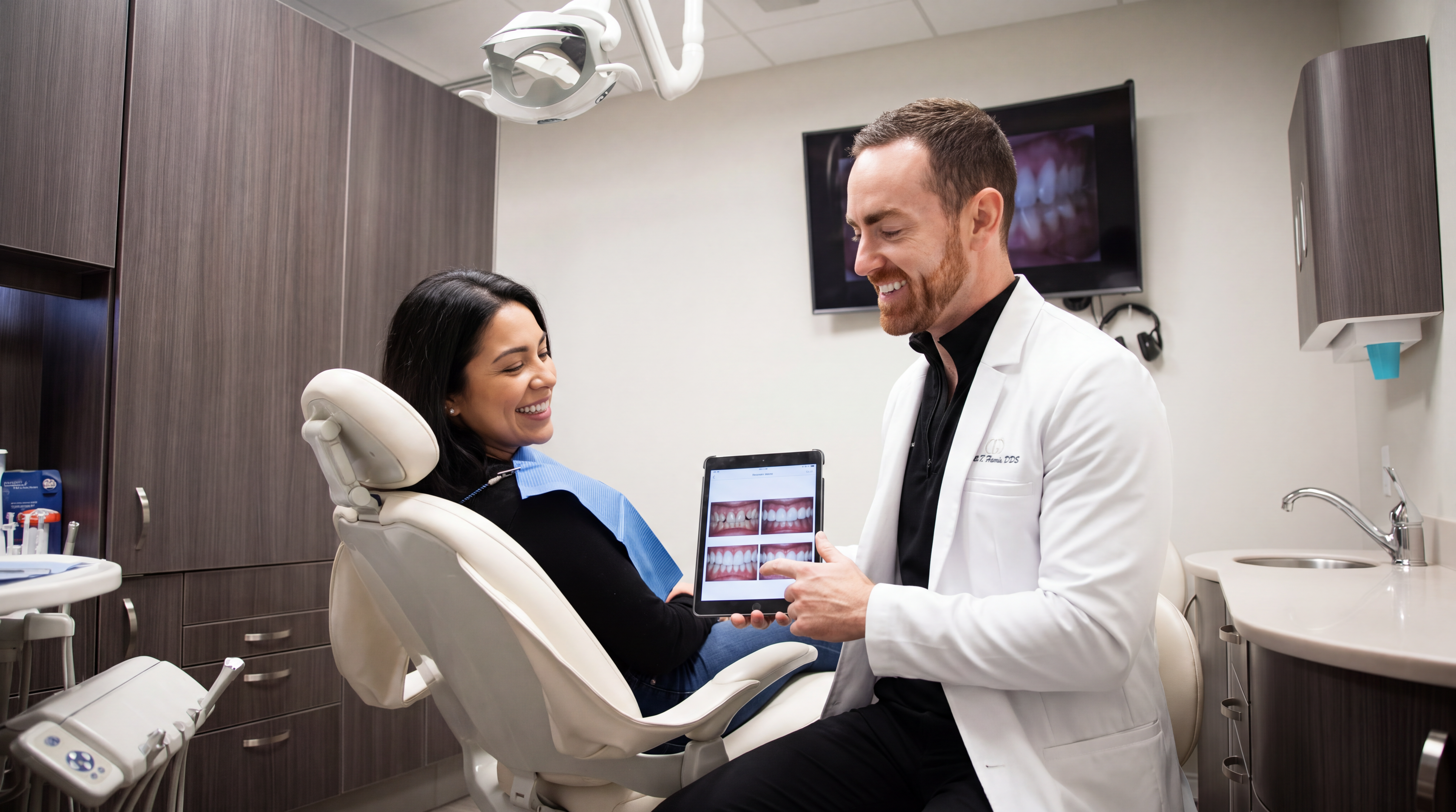 Dr. Harris with patient