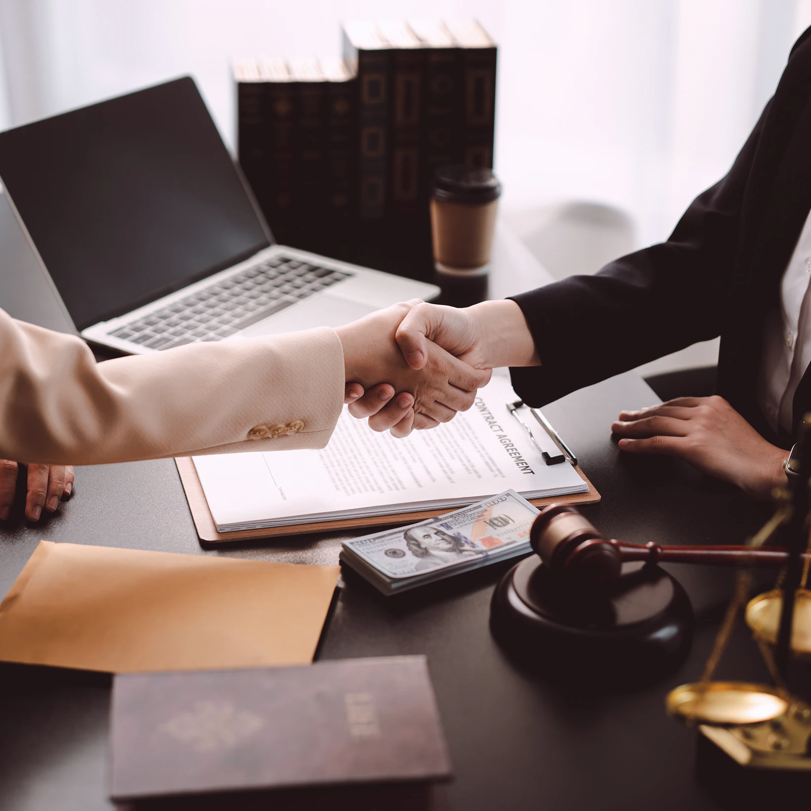 two people shaking hands