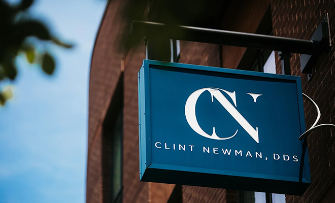 Outdoor sign of clint newman dds