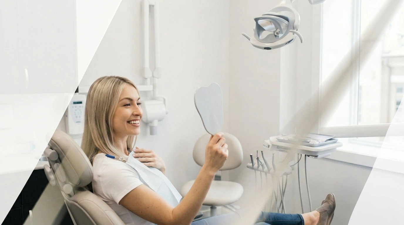 Woman smiling in dental chair