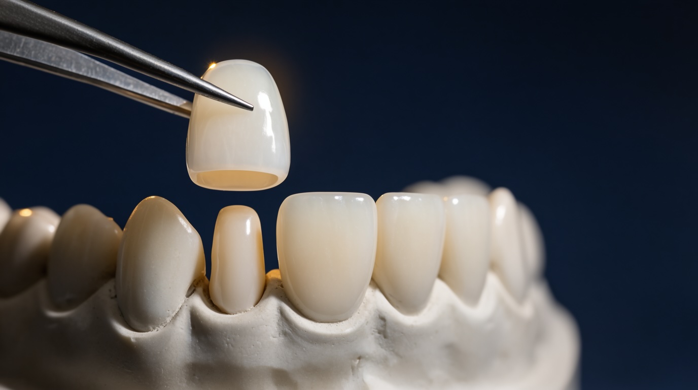 dental crown being placed over a tooth
