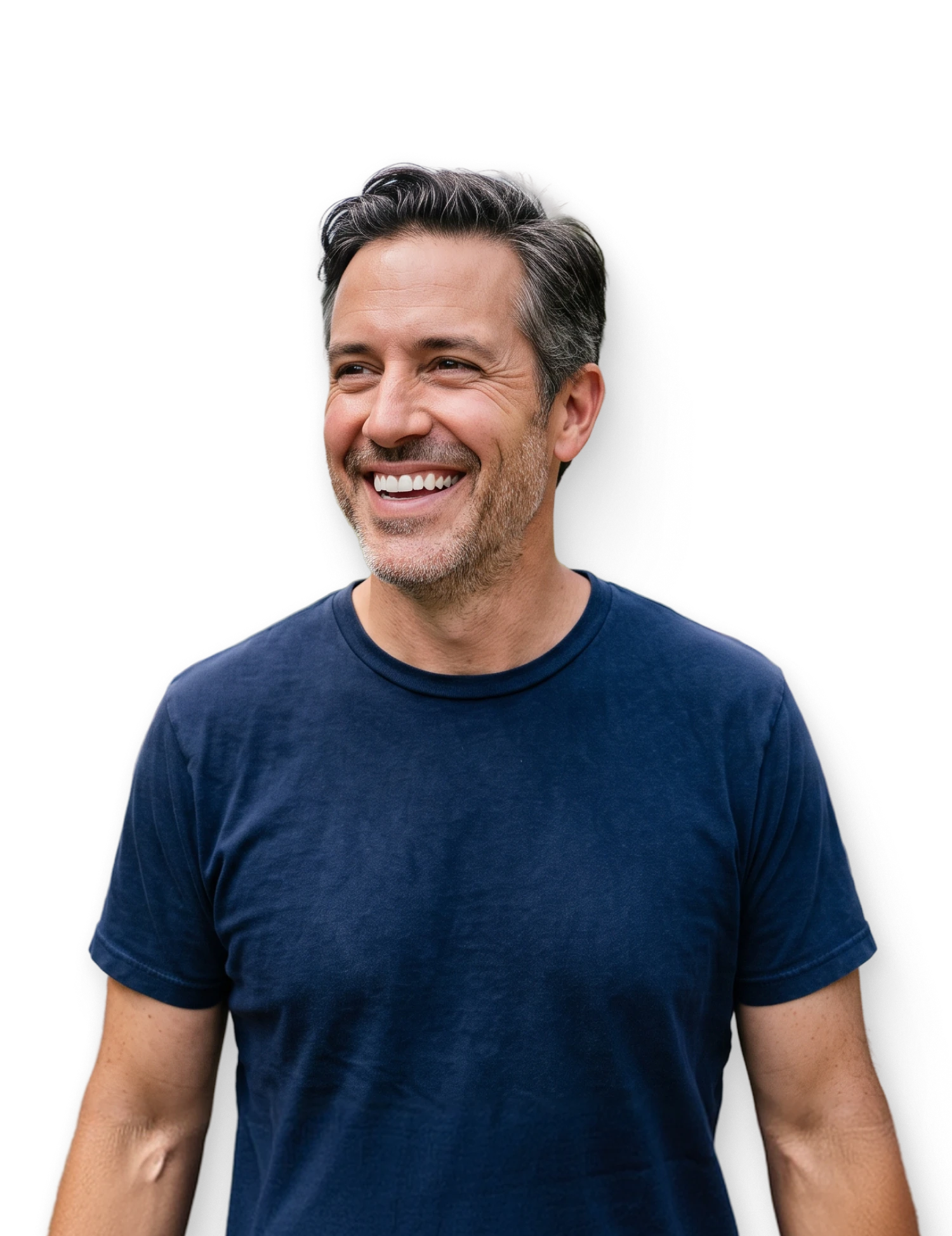 middle aged man with beautiful smile