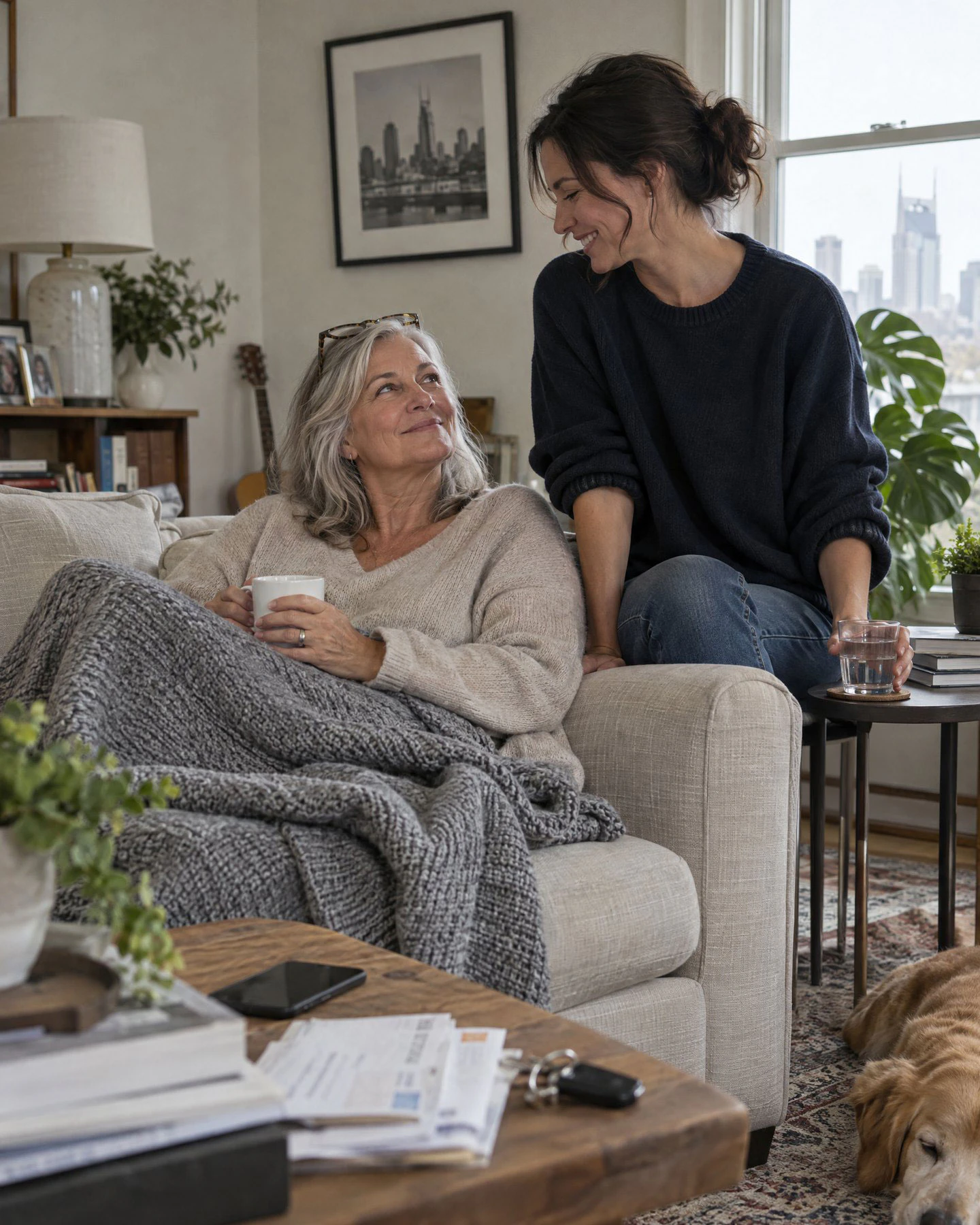 women enjoying coffee
