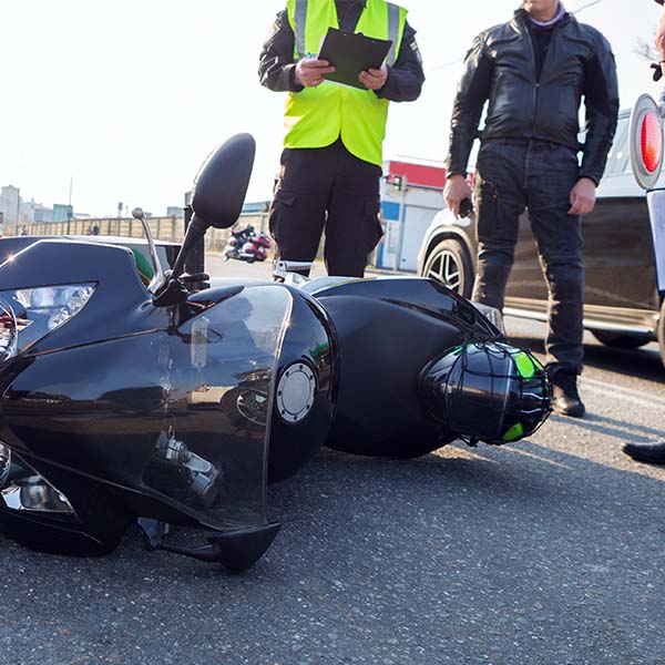 Motorcycle accident scene
