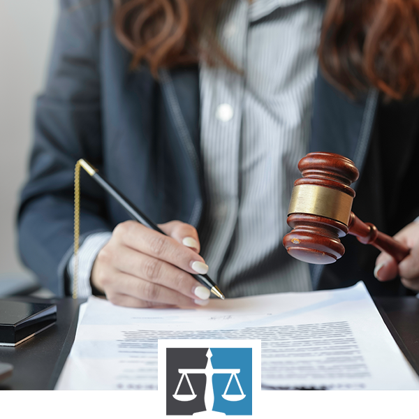 Woman speaking with attorney