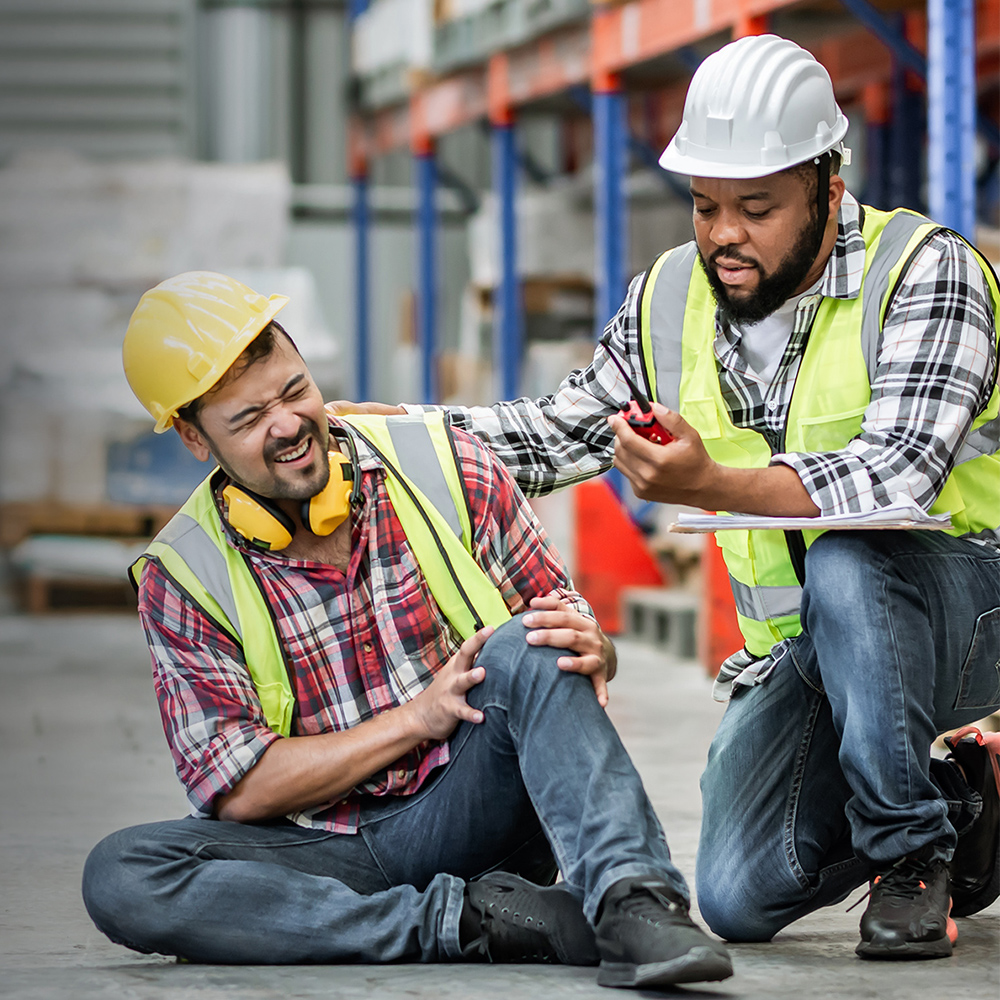 Injured construction worker