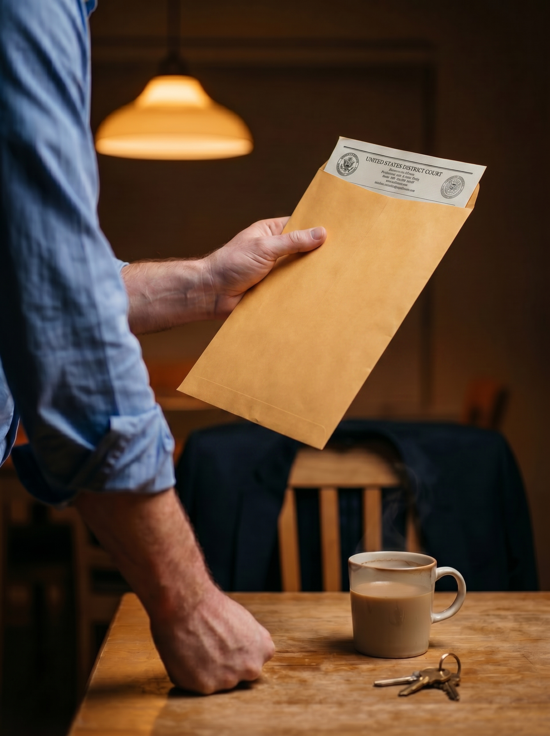 lawyer holding manila folder with court document