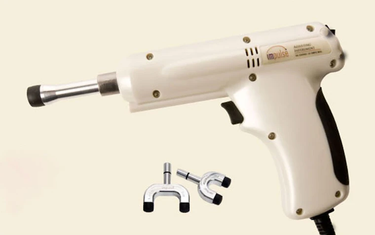 Photo of patient receiving cold laser therapy