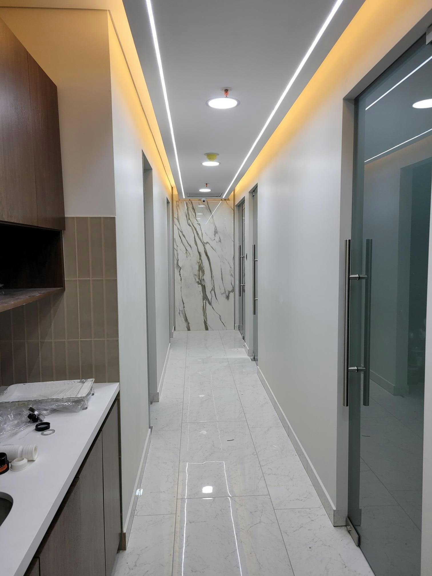 Office interior hallway