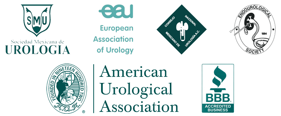 SociedadMexicanade Urologia, European Association of Urology, Consejo Nacional Mexicano De Urologia A.C., Endourological Society, American Urological Association, and the BBB Accredited Business