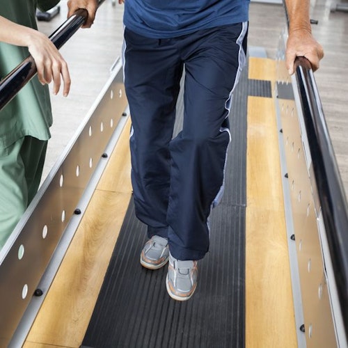 Man undergoing physical therapy