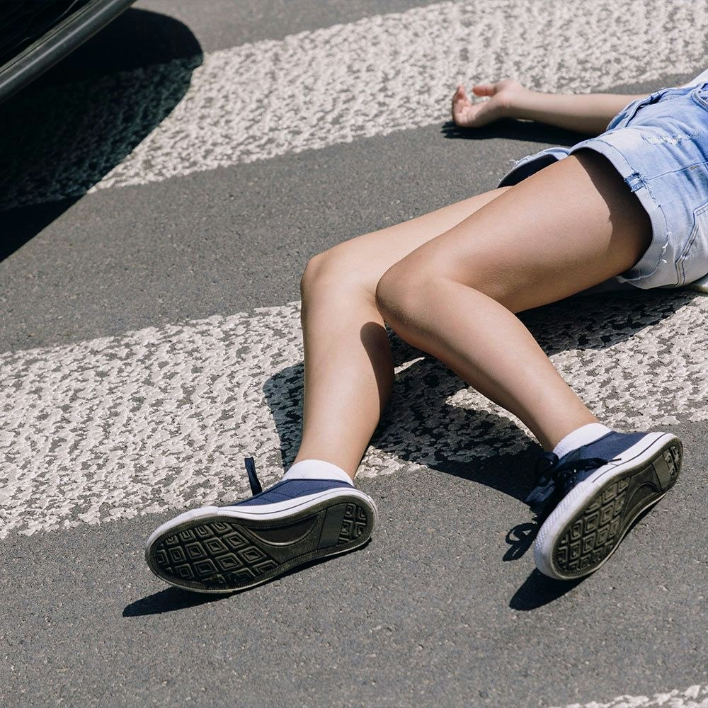 A person lying on the ground