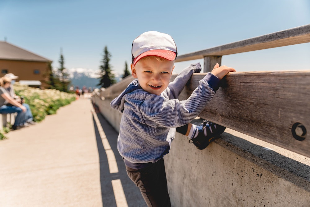 Happy child at the Olympic National Park