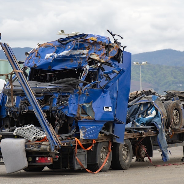 damaged semi truck