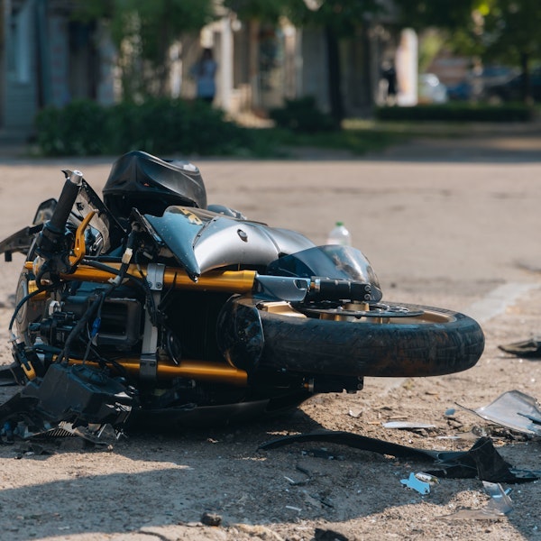 wrecked motorcycle
