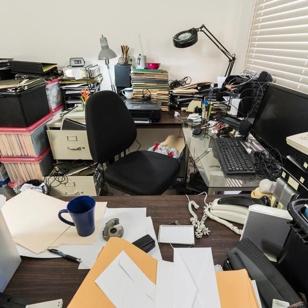 Messy work desk
