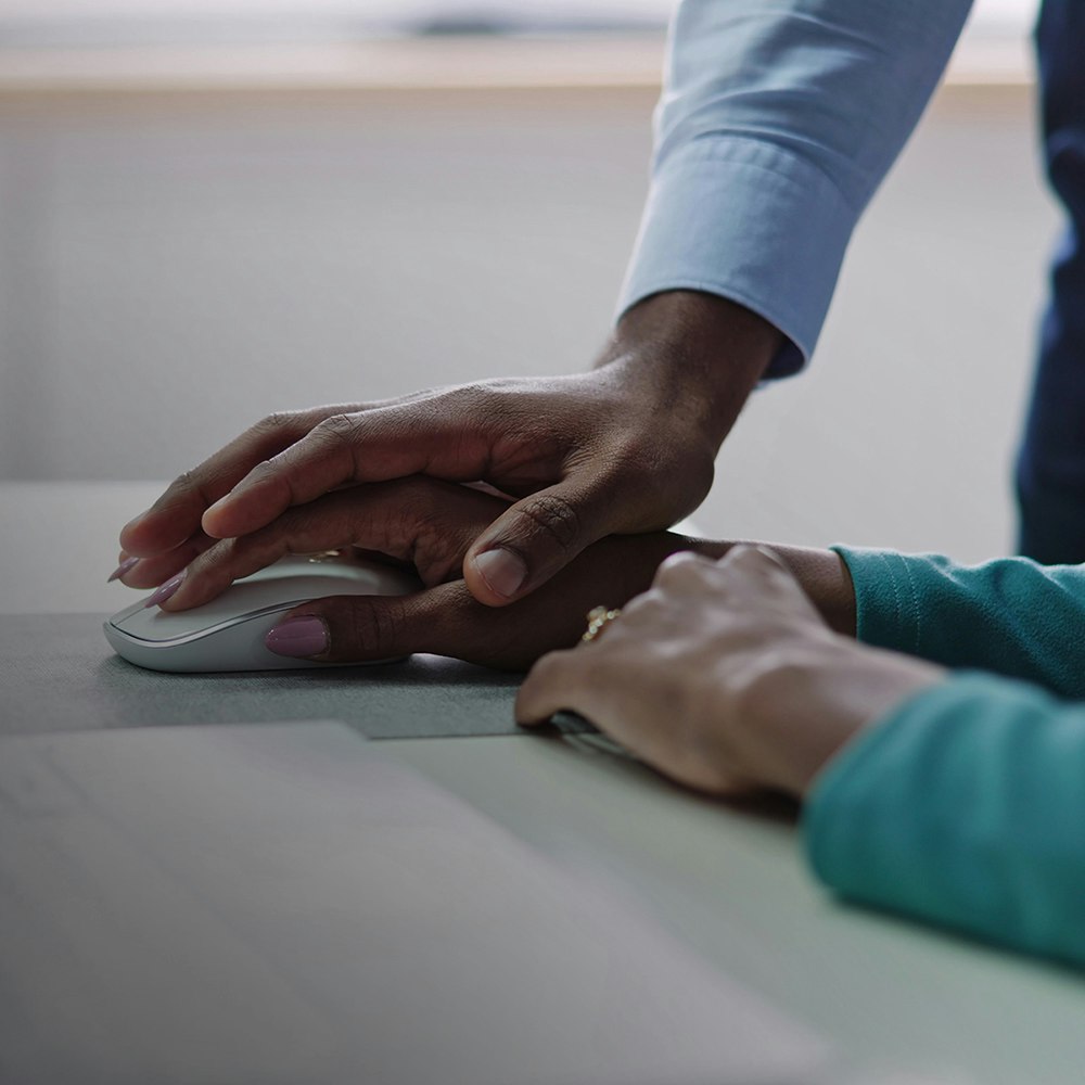 Female worker being harassed