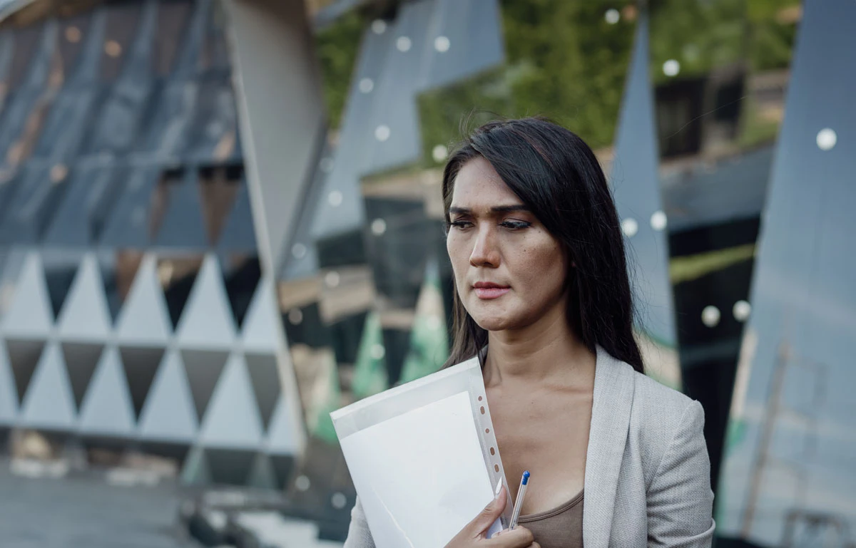 Woman frowning