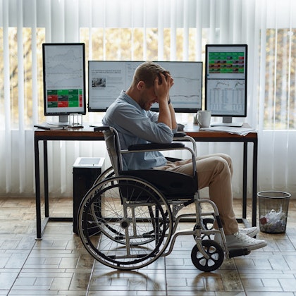 Disability discrimination victim in a wheelchair