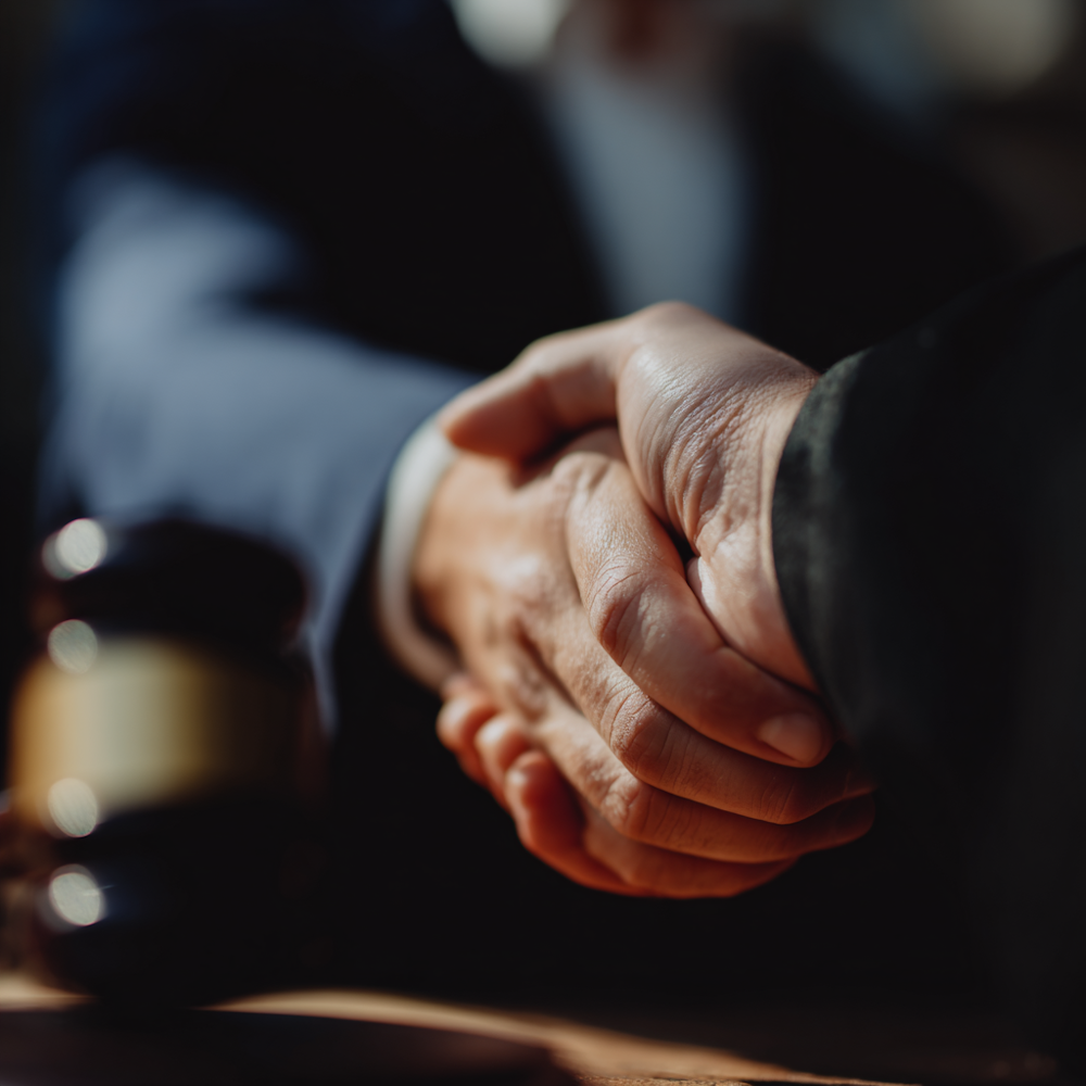 Lawyer handshake