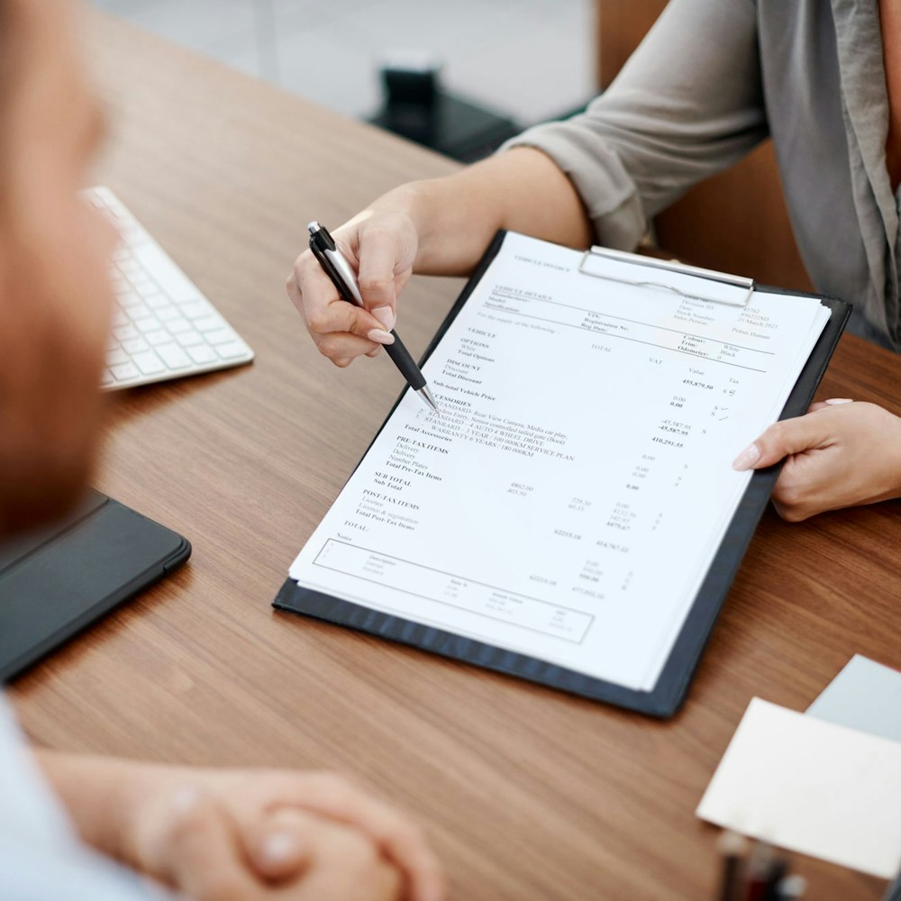 lawyer and client filing paperwork