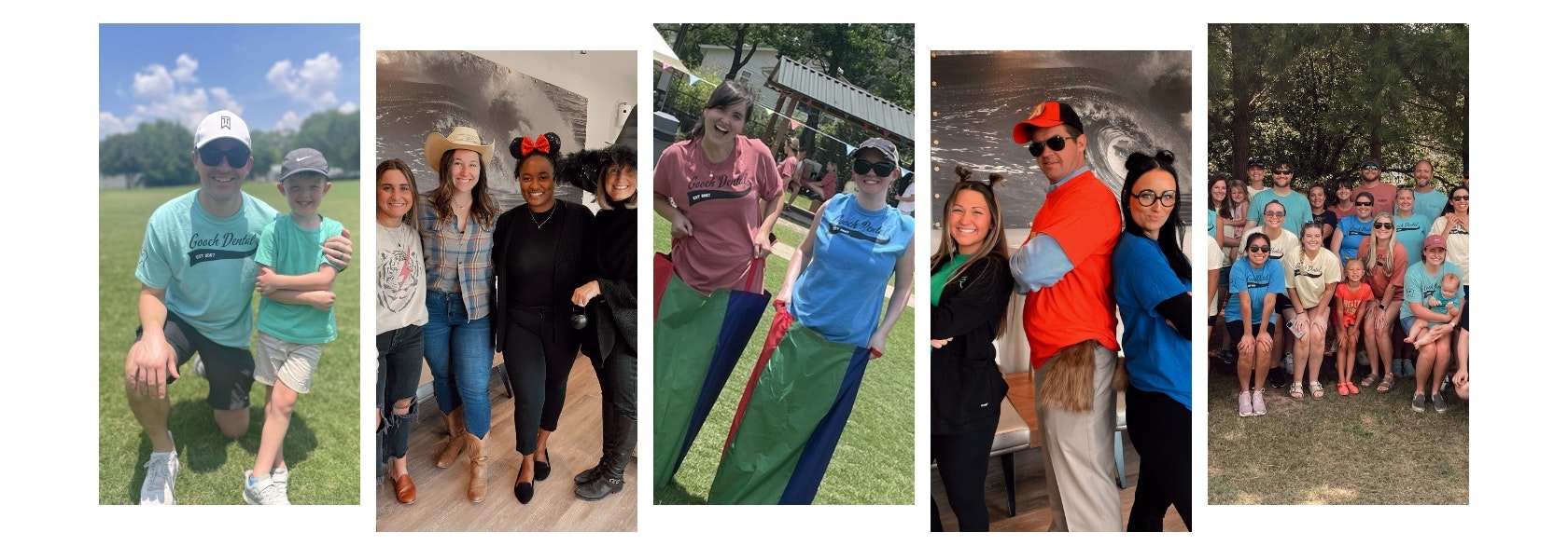 Collage of team fellowship activities