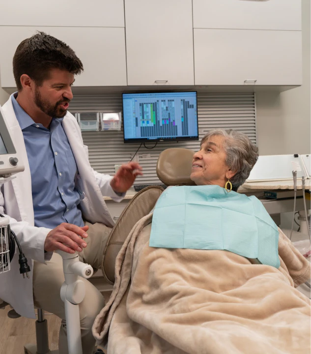 dentist consulting with patient