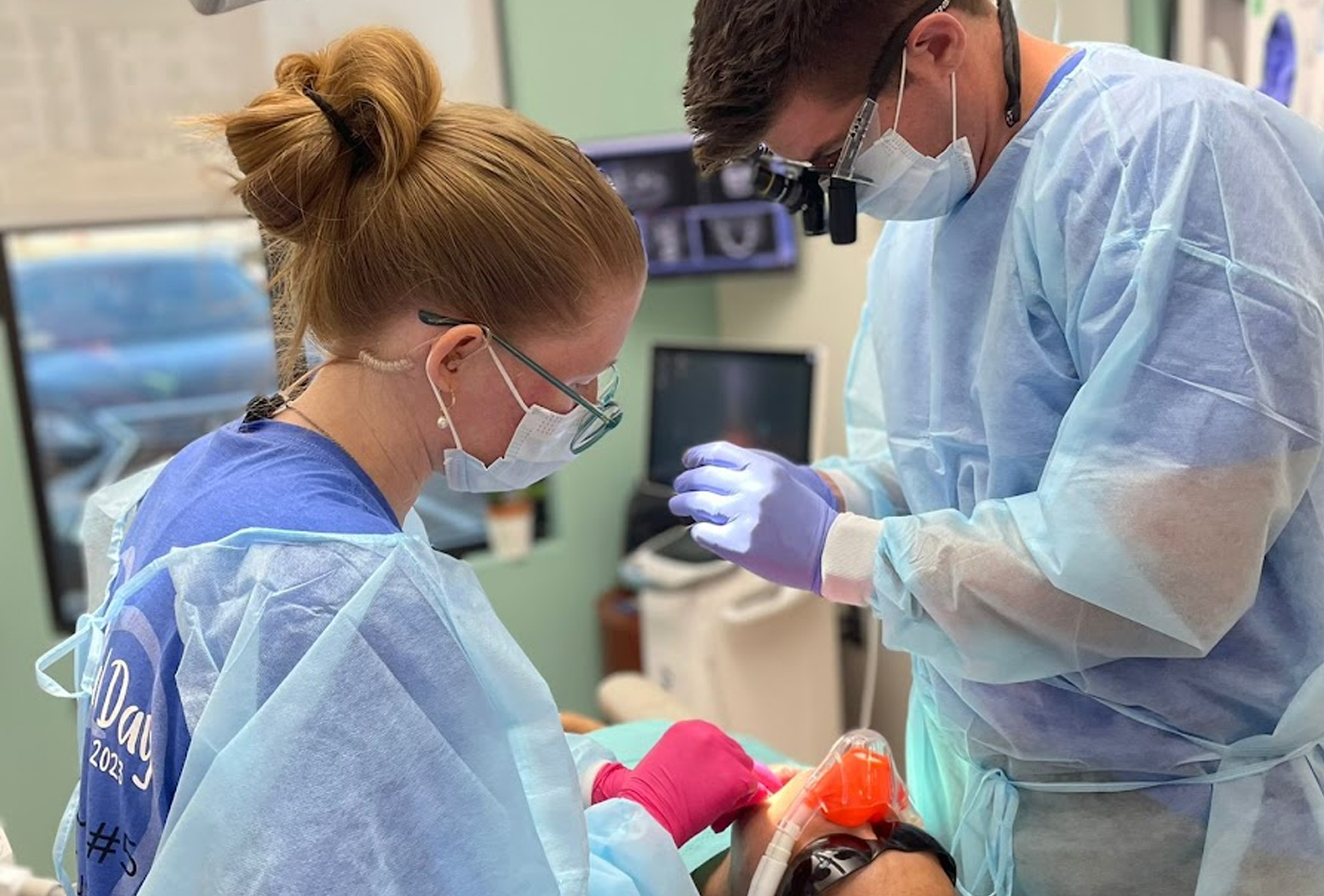 Gooch Family Dental dentist with a patient