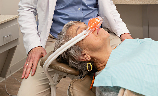 Our patient receiving nitrous oxide
