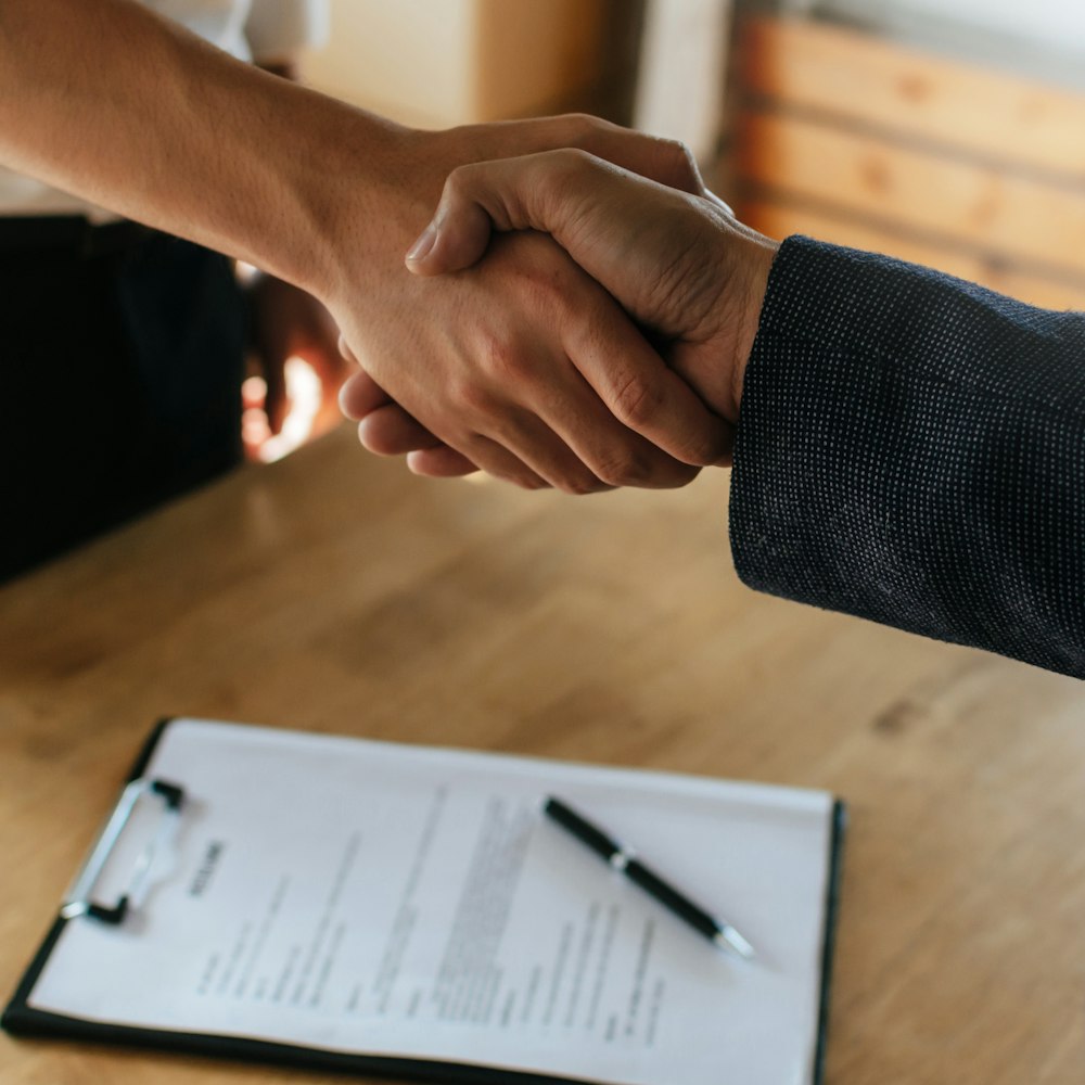 handshake over a contract