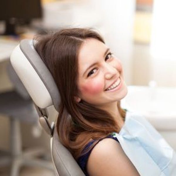 Smiling dental patient