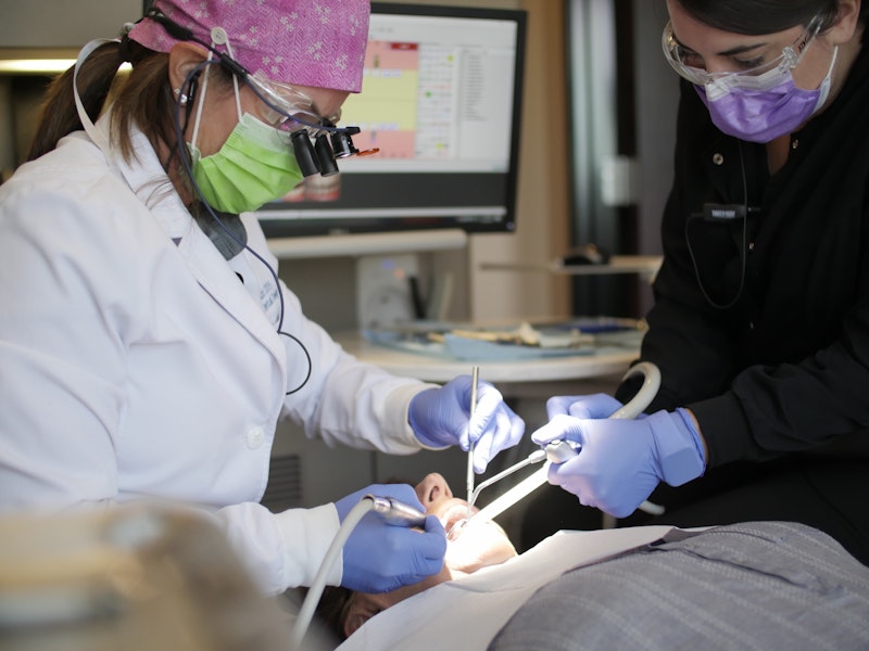 Dr. Sielicki with a patient