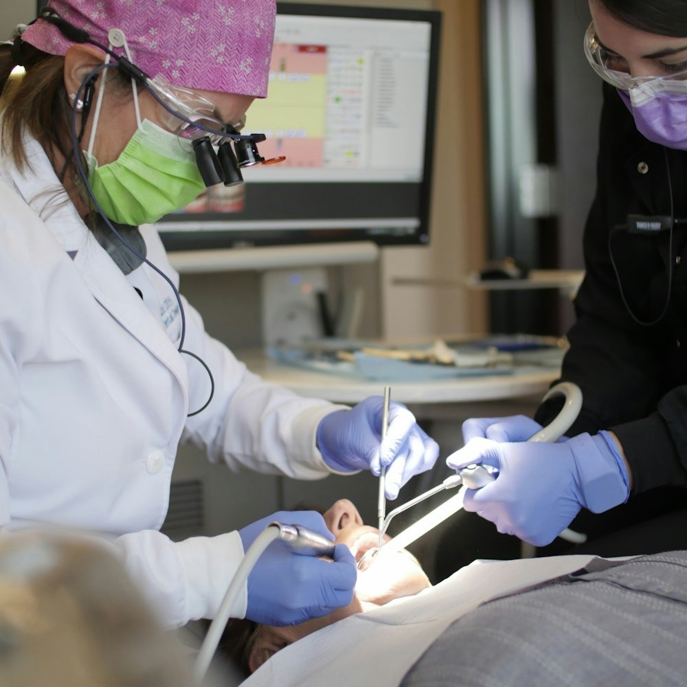 Dr. Sielicki with a patient