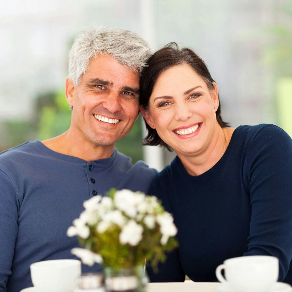 Couple smiling together