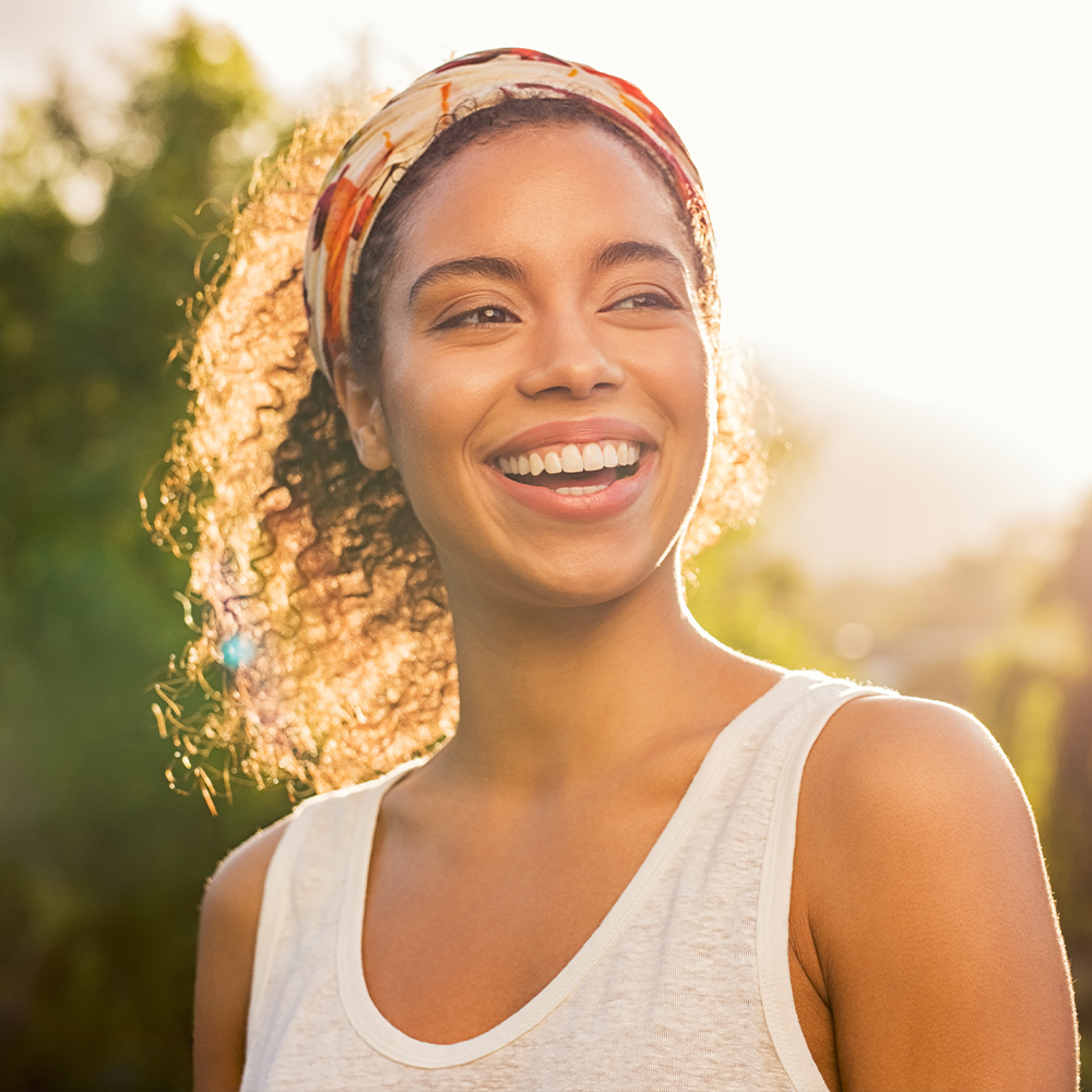 a smiling woman after cosmetic dentistry