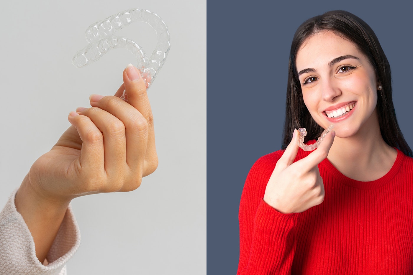 invisalign close up with smiling model