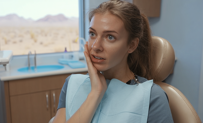 Girl in dental pain