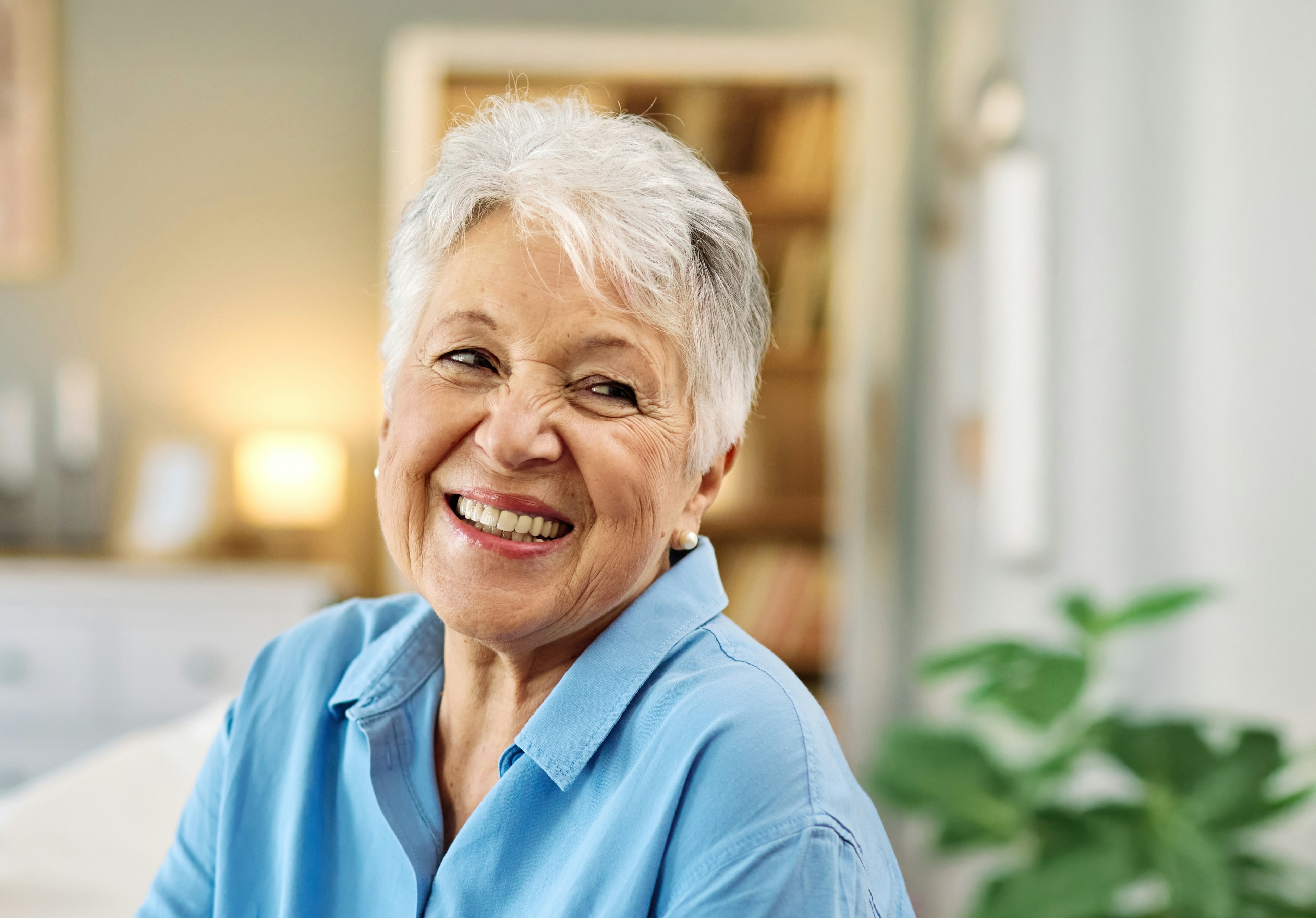 elderly woman smiling