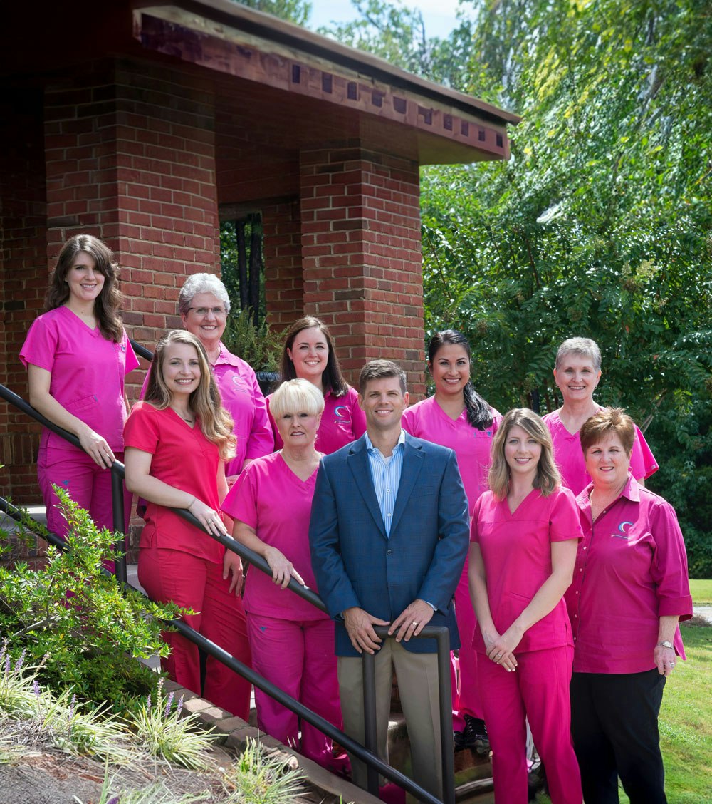 Dr. Helton and staff at their Columbus dental office