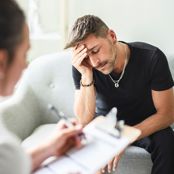 A man at alcohol treatment
