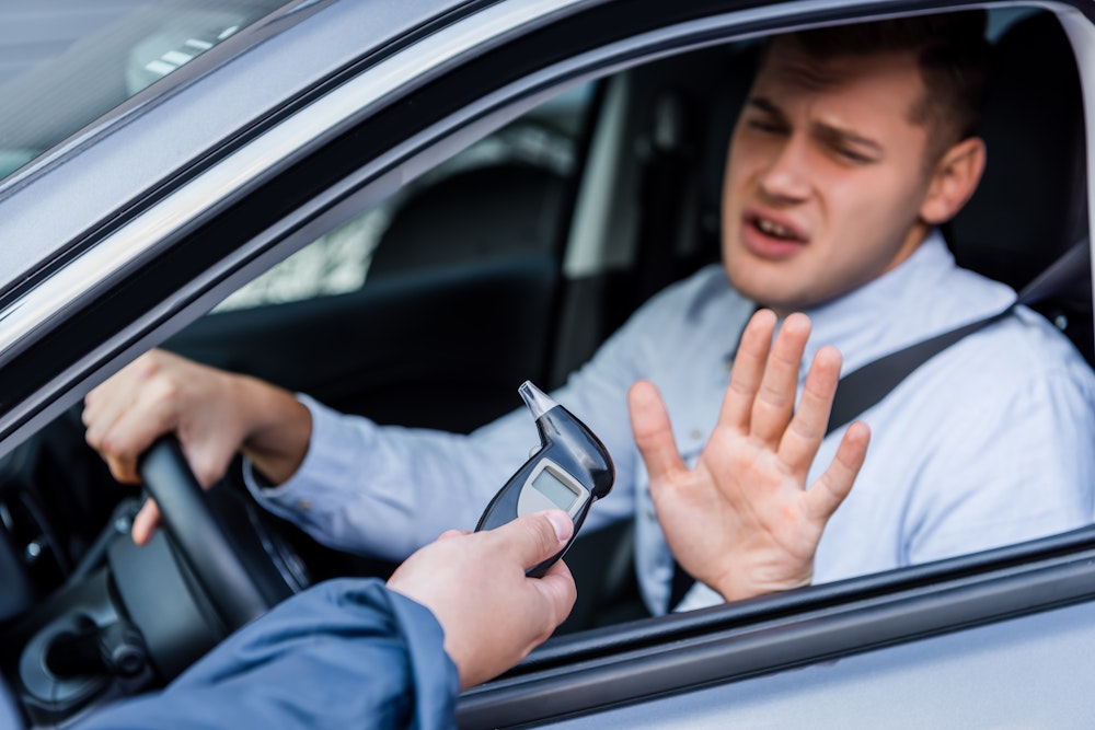 man refusing breathalyzer