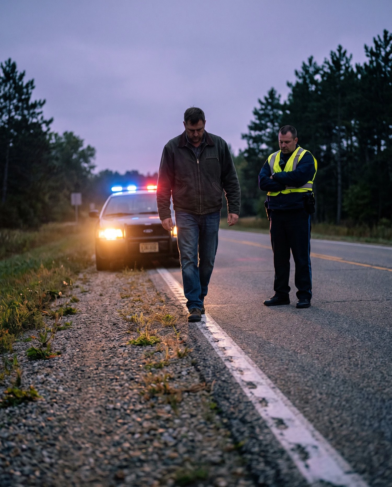 Man performing sobriety test