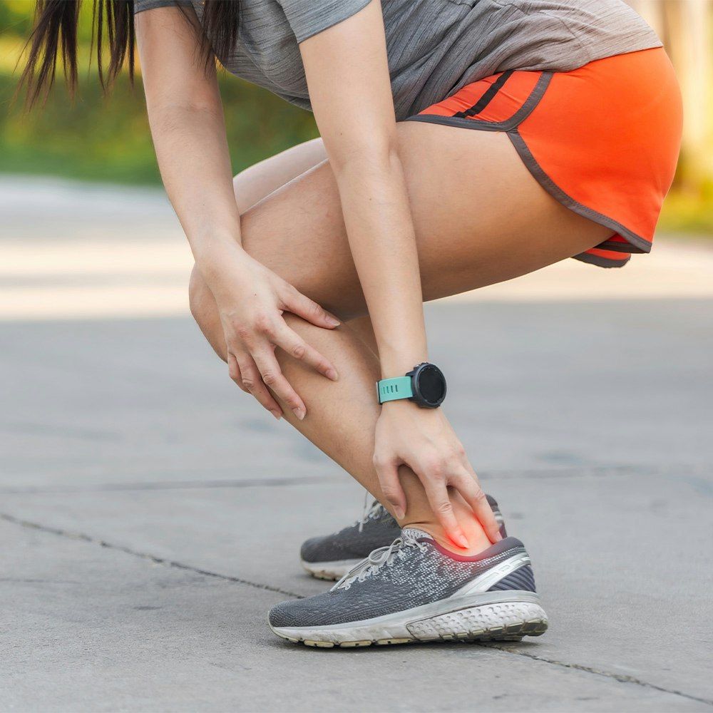 Person with achilles tendonitis