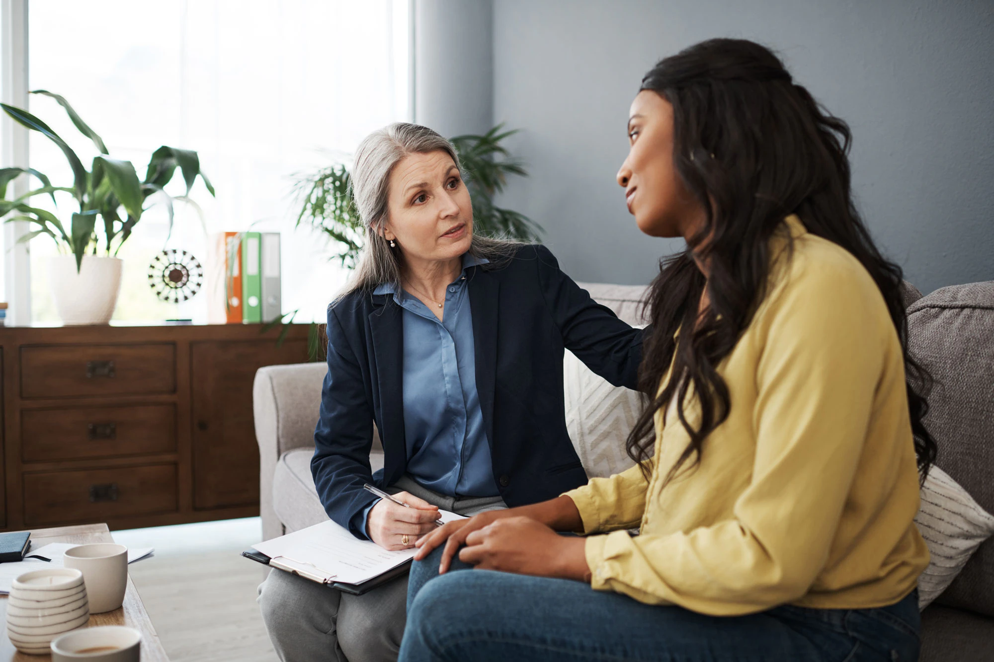 Woman meeting with a therapist