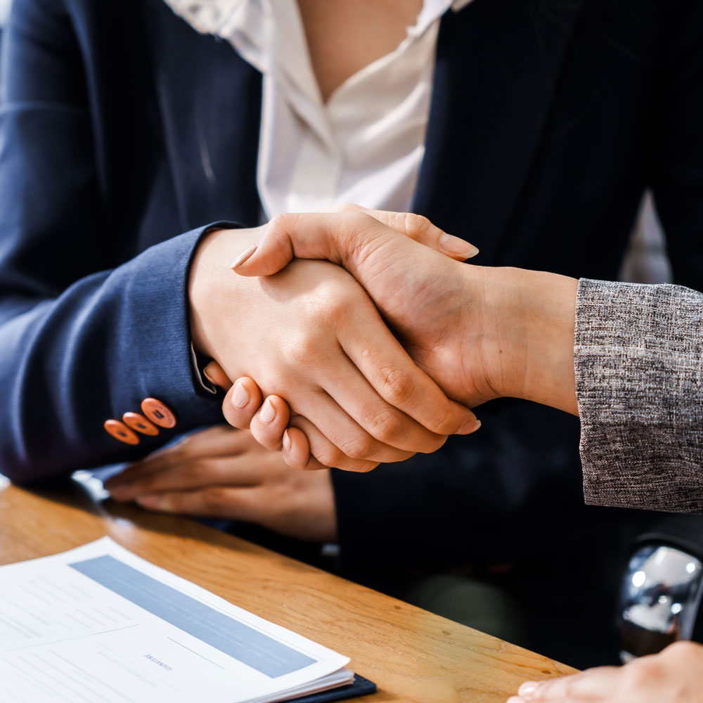 Two people shaking hands