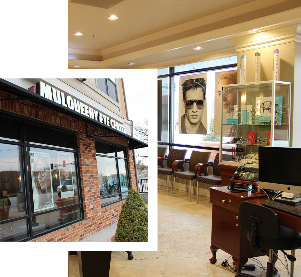 woman trying on glasses