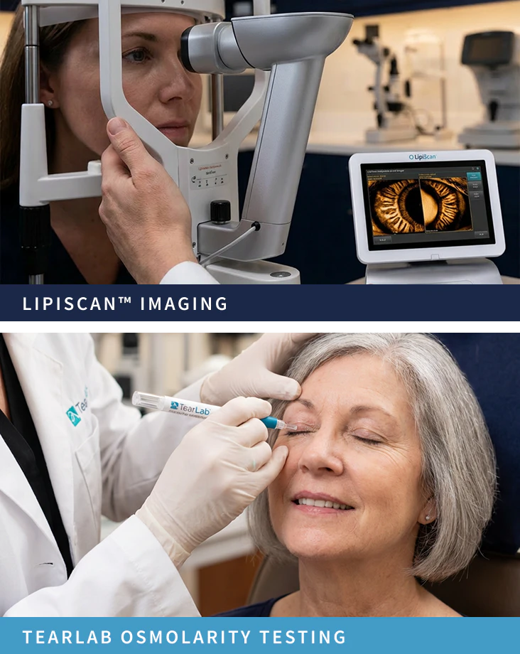 LipiScan imaging and TearLab osmolarity testing procedures performed on patients at Mulqueeny Eye Centers