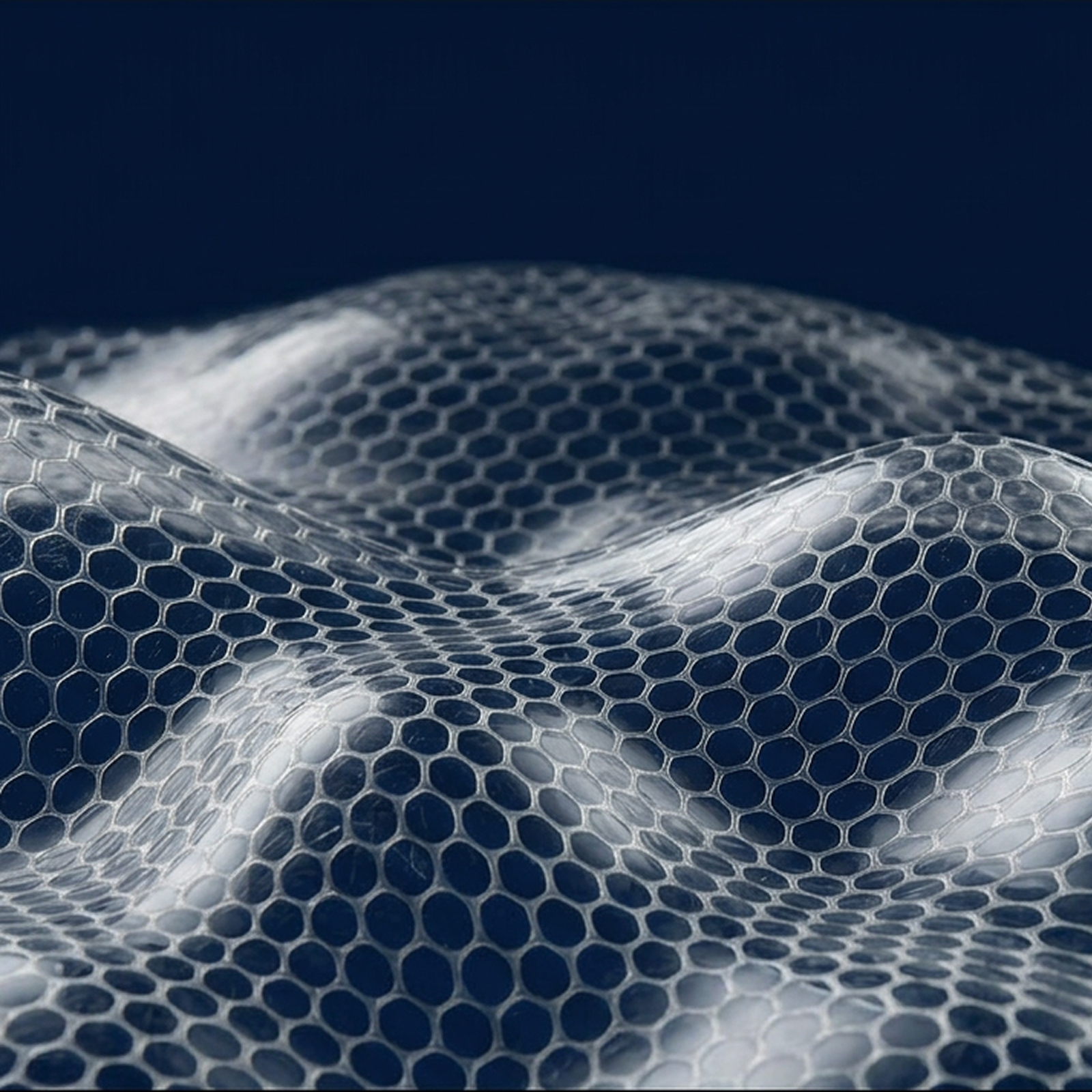 Close-up macro image of amniotic membrane tissue showing a layered cellular structure